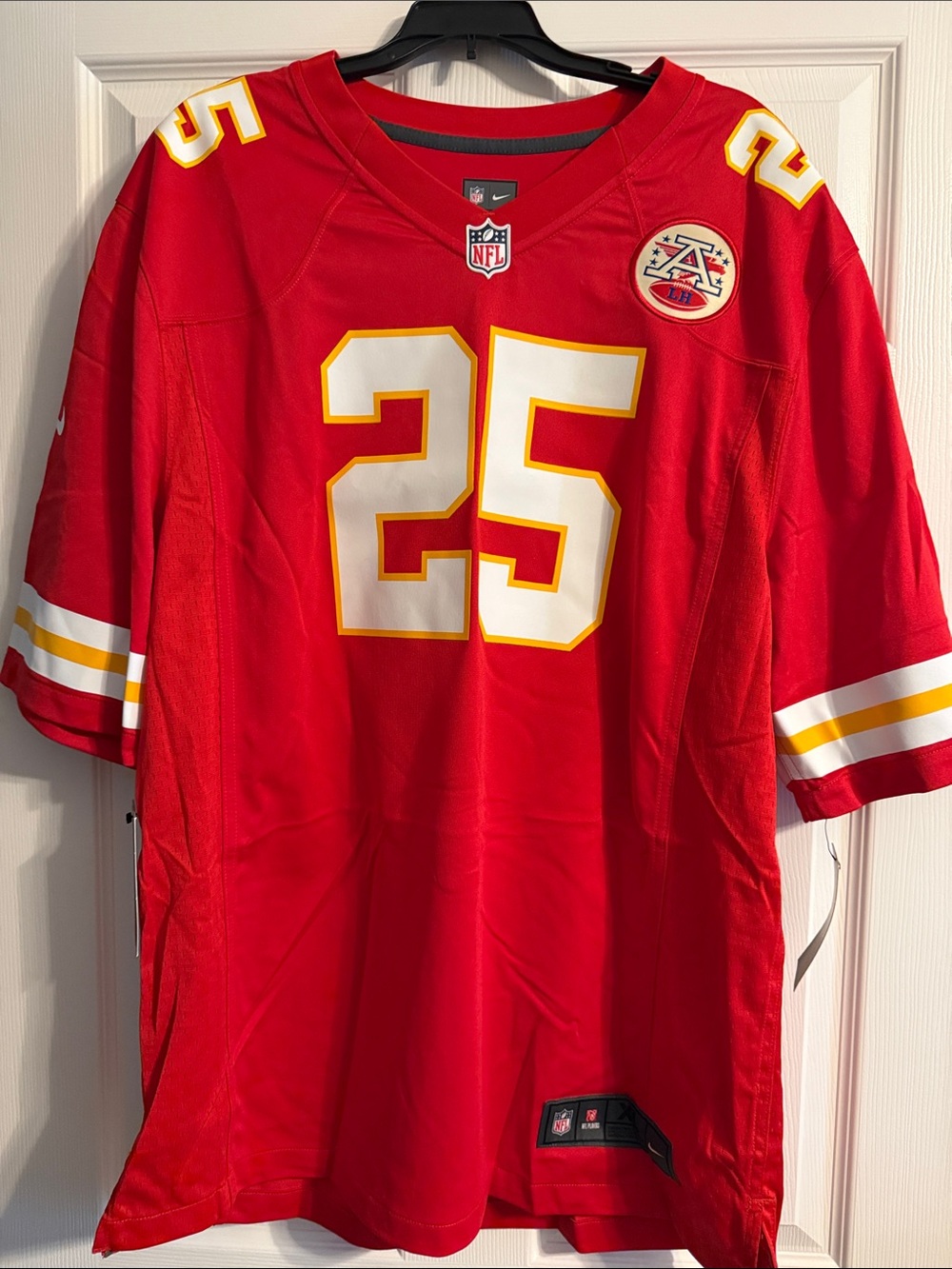 NFL Kansas City Chiefs Red Jersey with Black Trim and NFL/Nike Labels